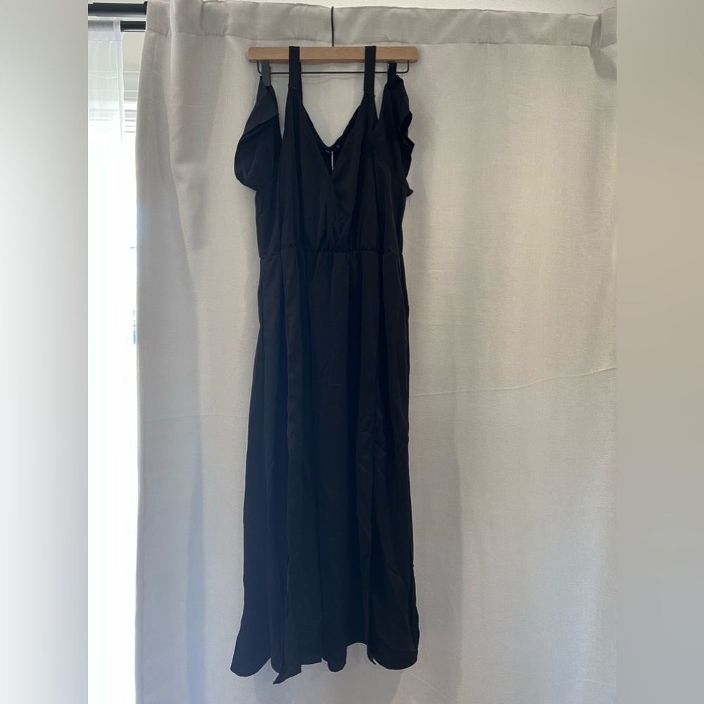 Black Bloom Chic cold shoulder dress